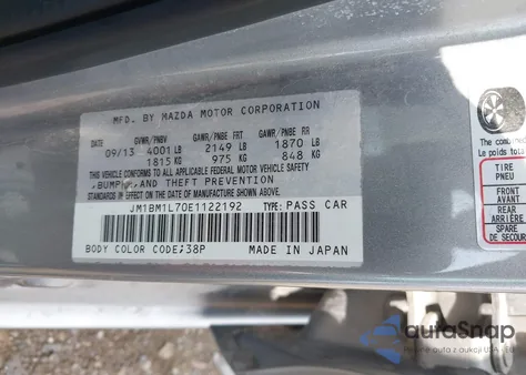 2014 Mazda Mazda3 I Touring z USA, uszkodzony, nr VIN JM1BM1L70E1122192